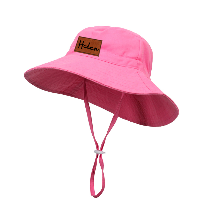 Personalized Kids Leather Patch Bucket Hat