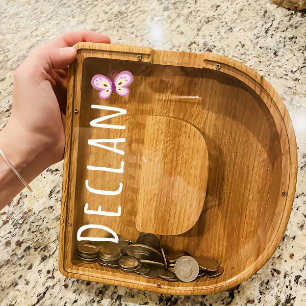 Personalized Kid Cute Wood Letter Money Boxes