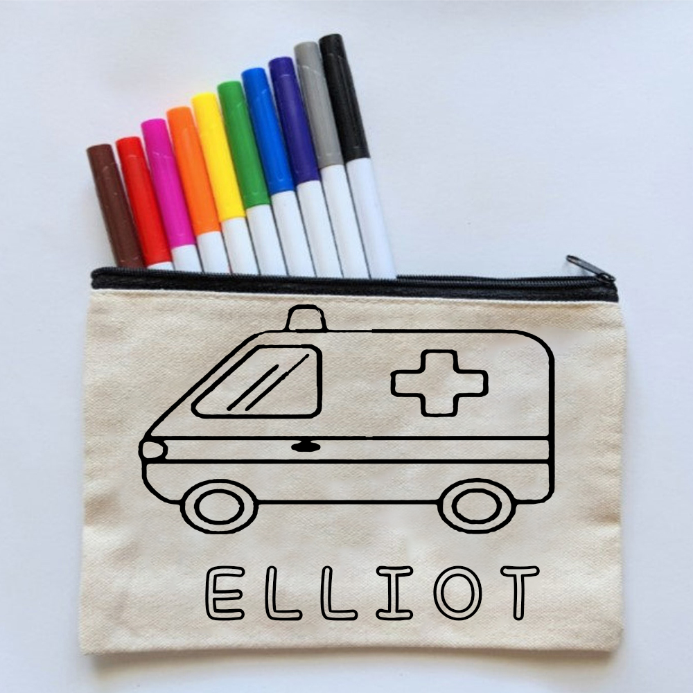 Personalized Gift Color Your Own Bag Kit (Colored Pencils Included)