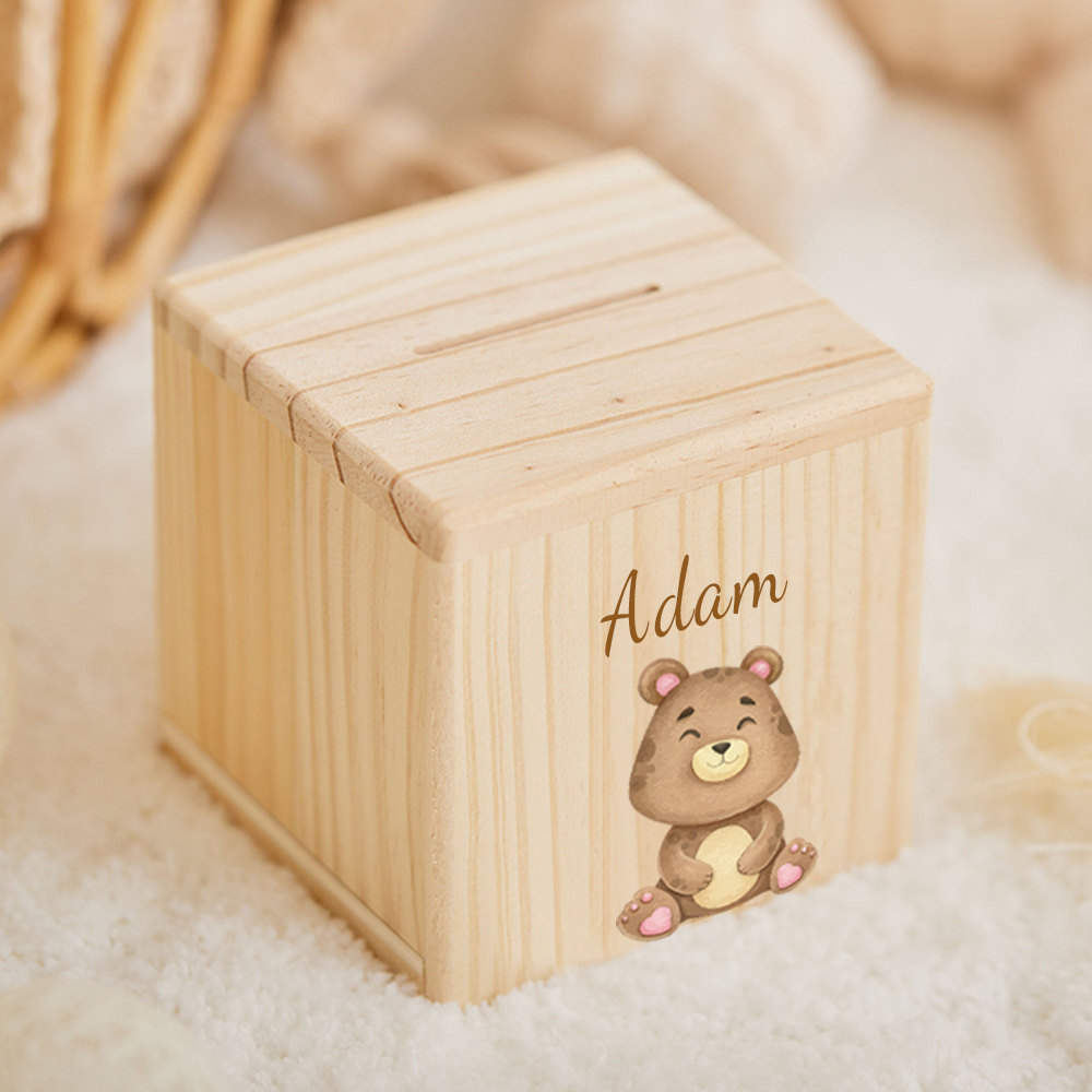 Personalized Kid Cute Animal Wooden Money Boxes