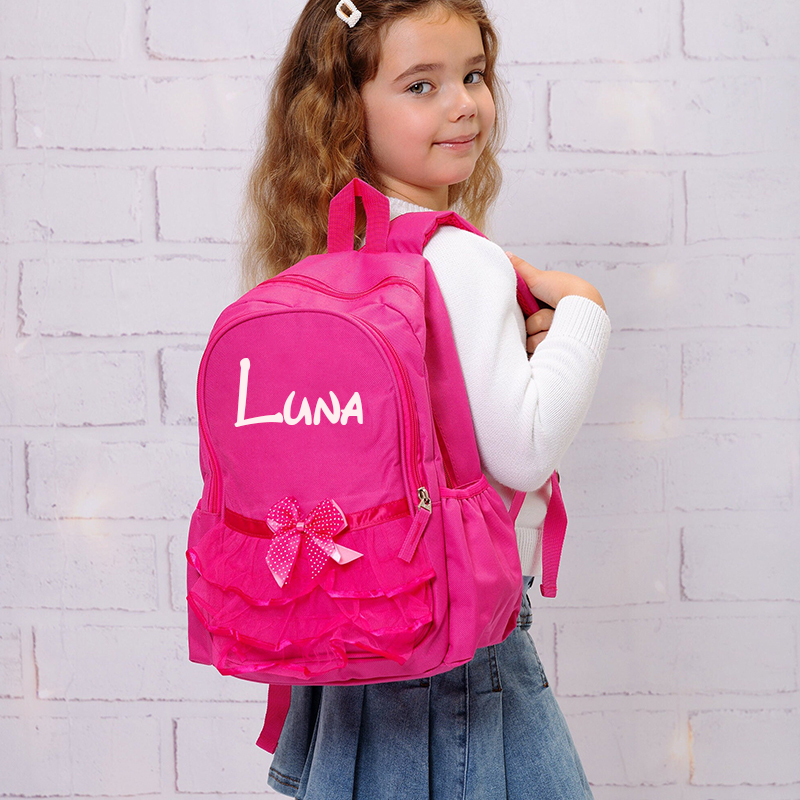 Personalized Name Pink School Backpack
