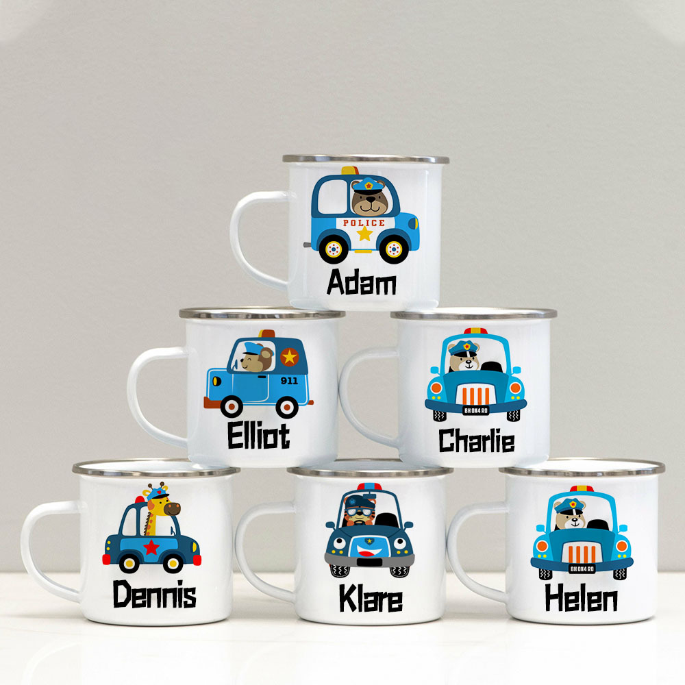 Personalised 12oz Police Car Mugs for Kids