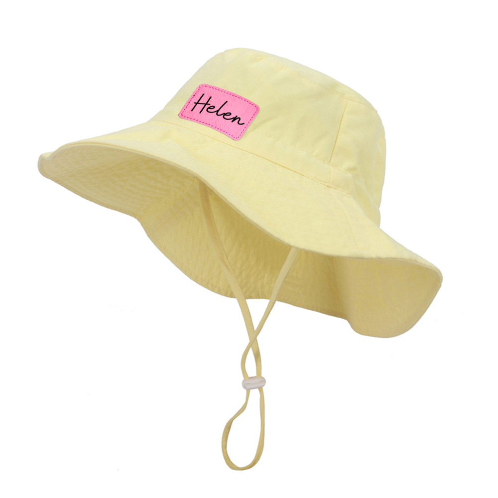 Personalized Kids Leather Patch Bucket Hat