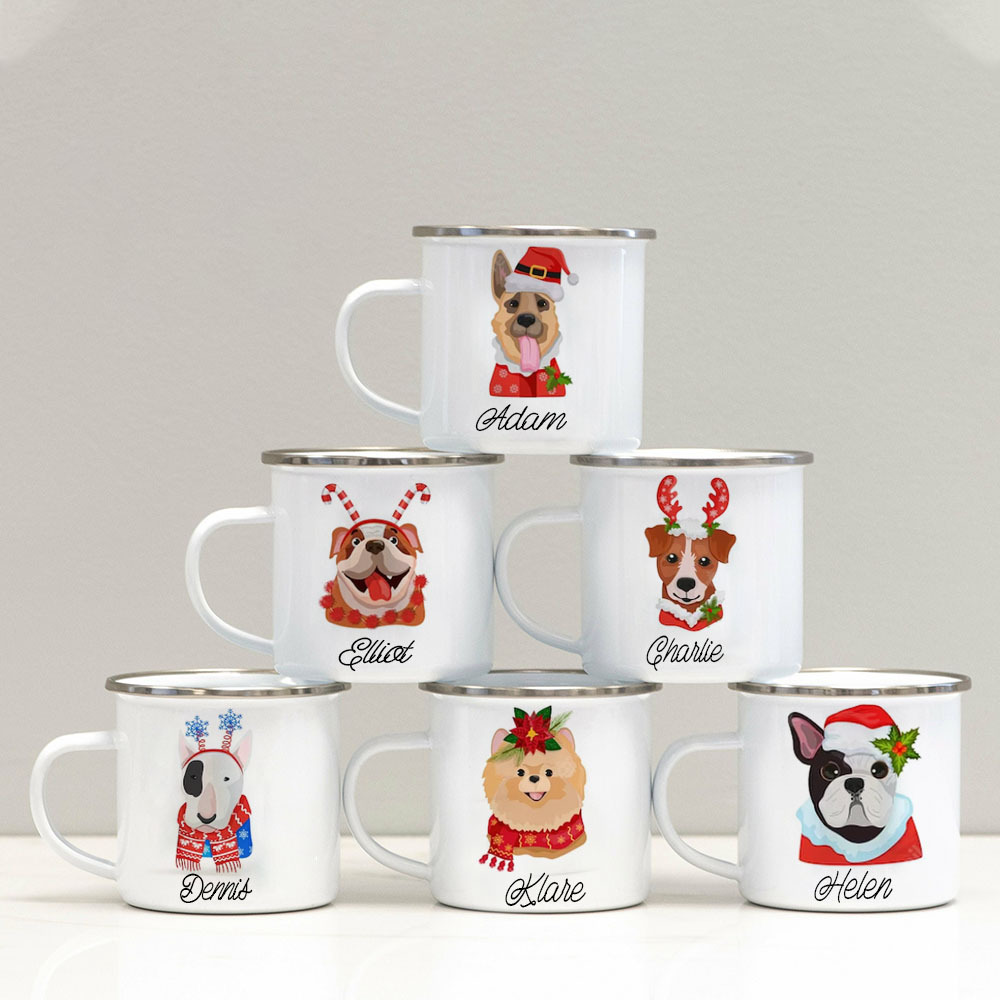 Personalised 12oz Christmas Dogs Mugs for Kids