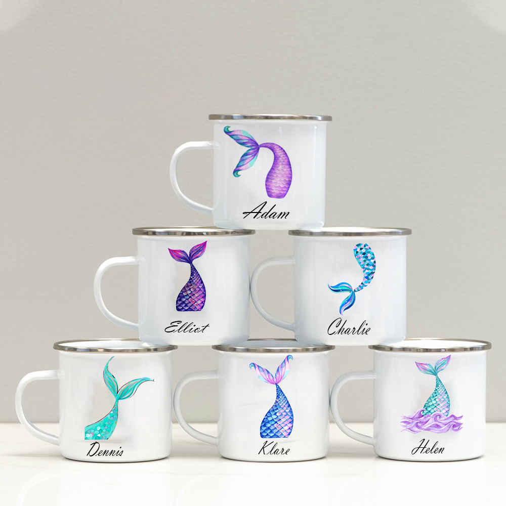 Personalised 12oz Mermaid Tail Mugs for Kids