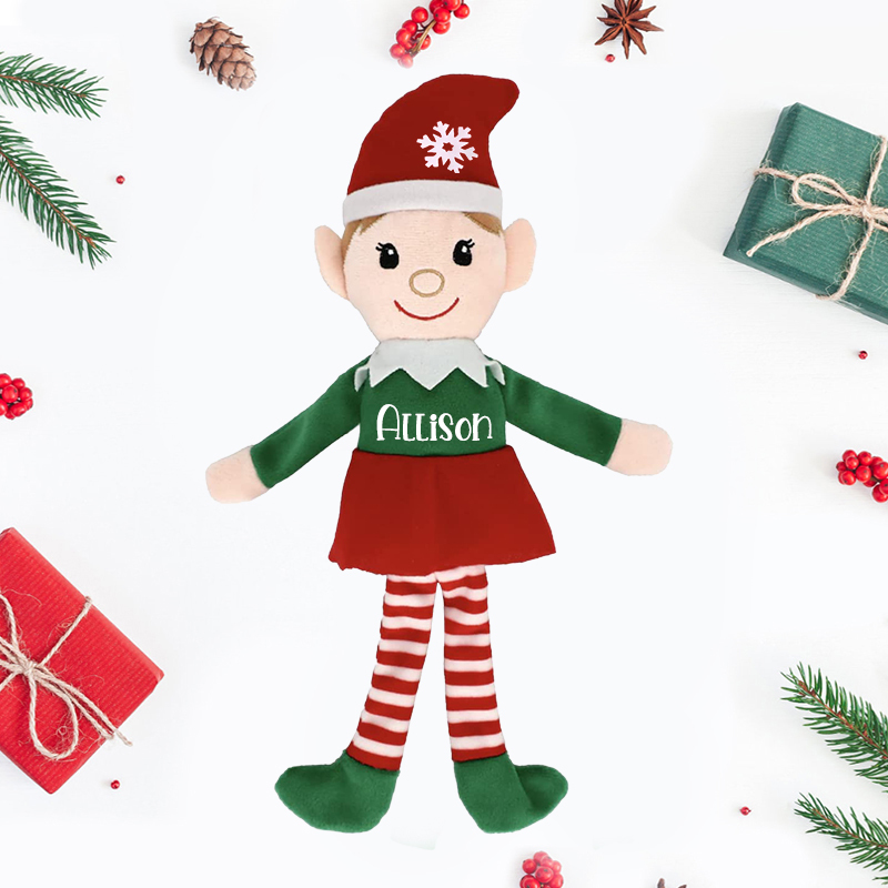 Personalized Christmas Elves Plush Doll