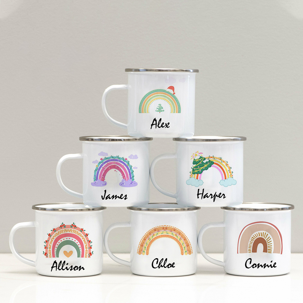 Personalised 12oz Rainbow Mugs for Kids