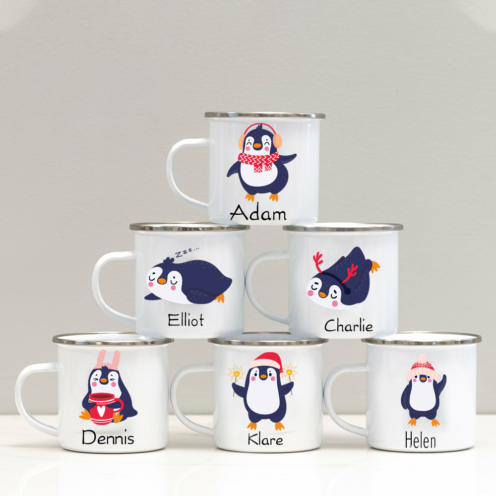 Personalised 12oz Cute Penguin Mugs for Kids