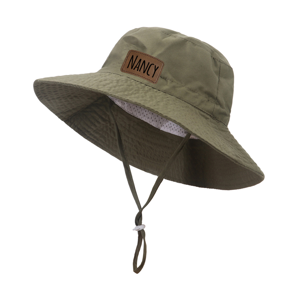 Personalized Kids Leather Patch Bucket Hat