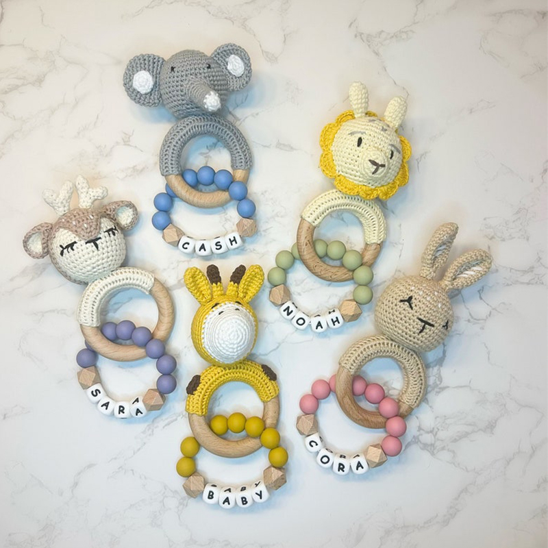 Personalized Lovely Kid's Crochet Baby Rattle | CWToy25