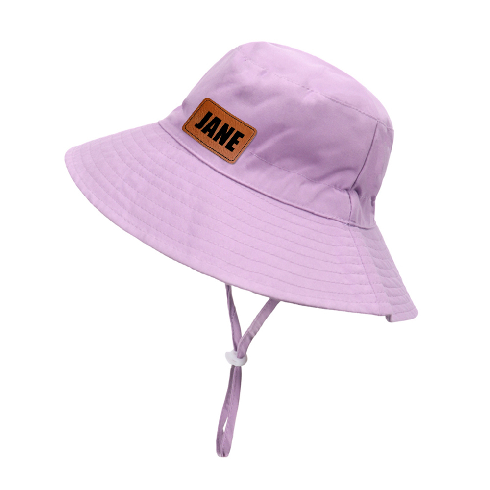 Personalized Kids Leather Patch Bucket Hat