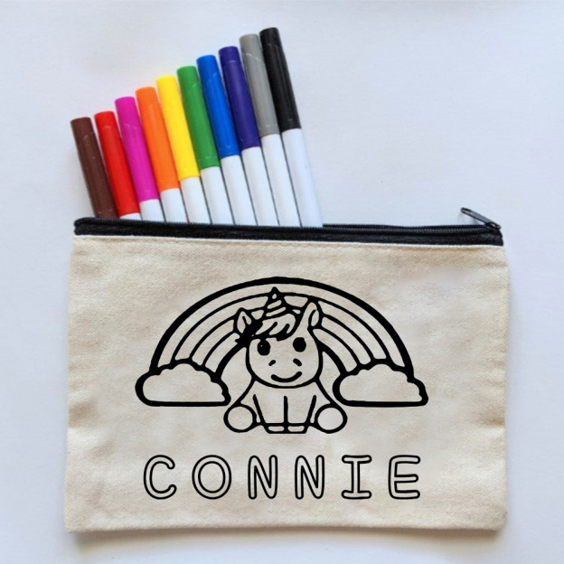 Personalized Gift Color Your Own Bag Kit (Colored Pencils Included)