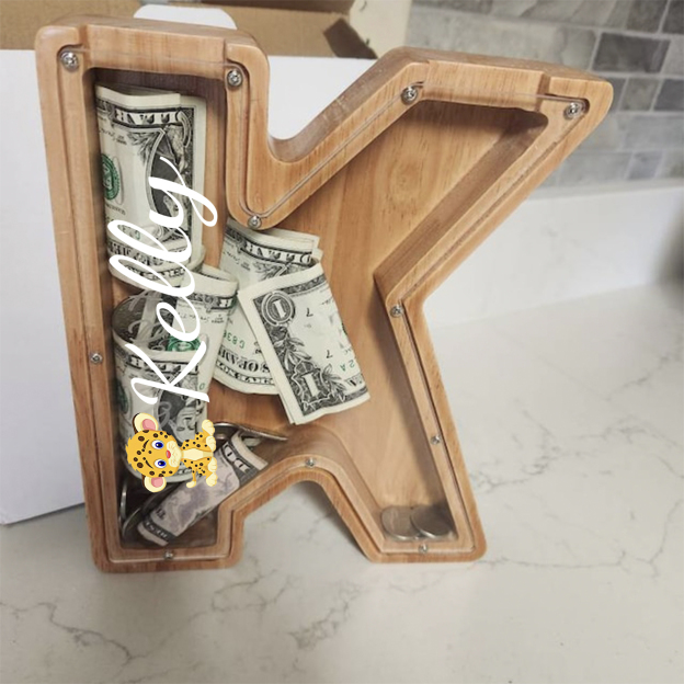 Personalized Kid Cute Wood Letter Money Boxes