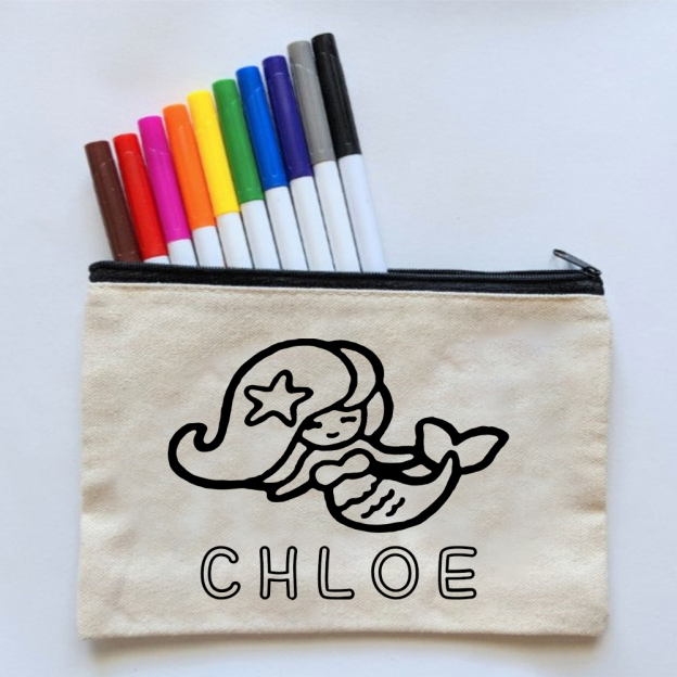 Personalized Gift Color Your Own Bag Kit (Colored Pencils Included)
