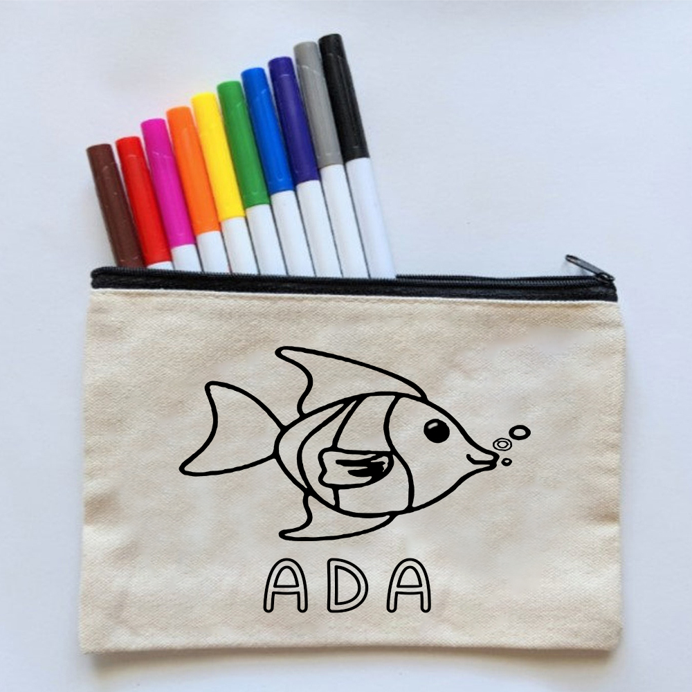 Personalized Gift Color Your Own Bag Kit (Colored Pencils Included)