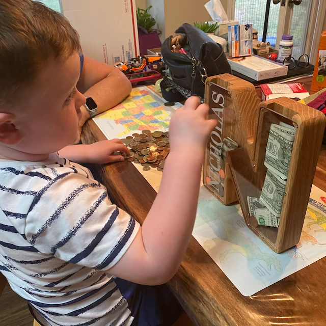 Personalized Kid Wood Letter Money Boxes | KKToy31