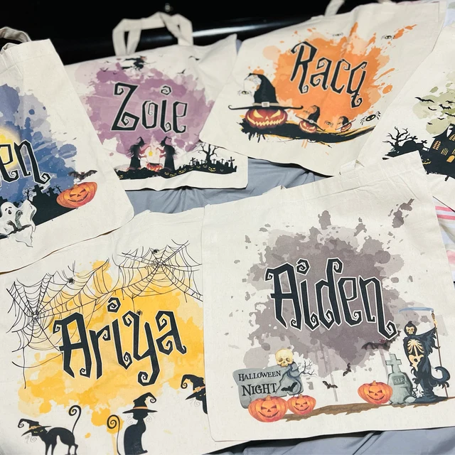 Personalized Halloween Trick or Treat Tote Bag 