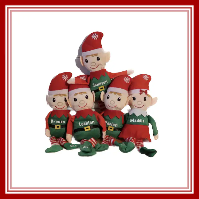 Personalized Christmas Elves Plush Doll