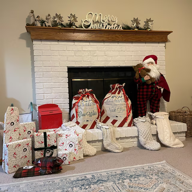 Personalized Name Christmas Gift Striped Sack