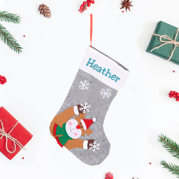 Personalized LED Light up Embroidered Christmas Stocking