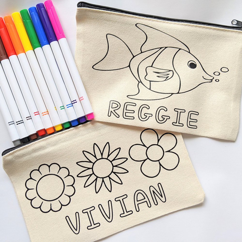 Personalized Gift Color Your Own Bag Kit (Colored Pencils Included)