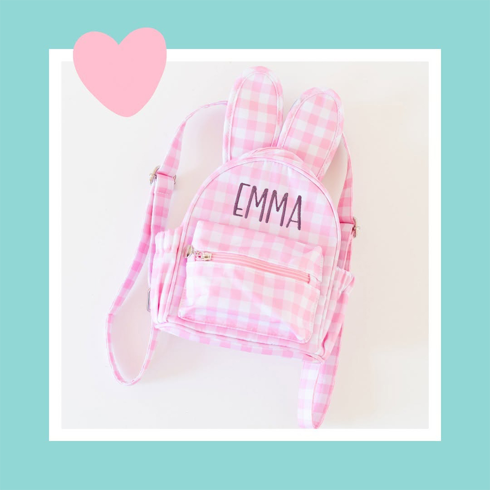 Personalized Kid Embroidered Bunny Mini Backpack