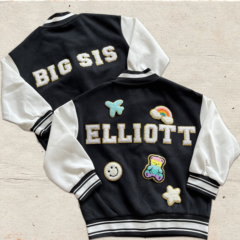 Personalized Hand Patch Kids Baseball Jacket | inJacket03