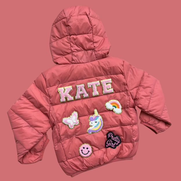 Personalized Hand Patch Kids Lightweight Puffer Jacket | inJacket05