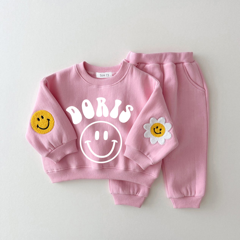 Personalized Kids Smile Face Jogger Set | inSet14