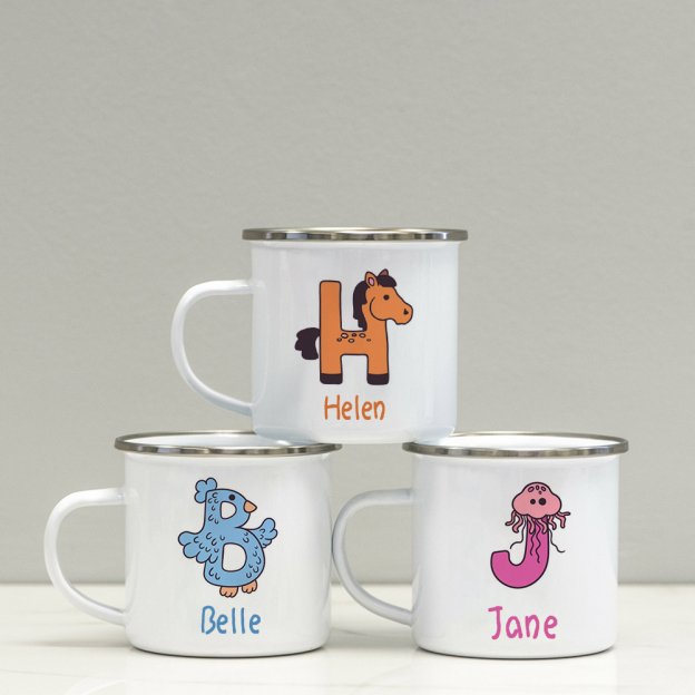 Personalised 12oz Letter Mugs for Kids  | KidMug08