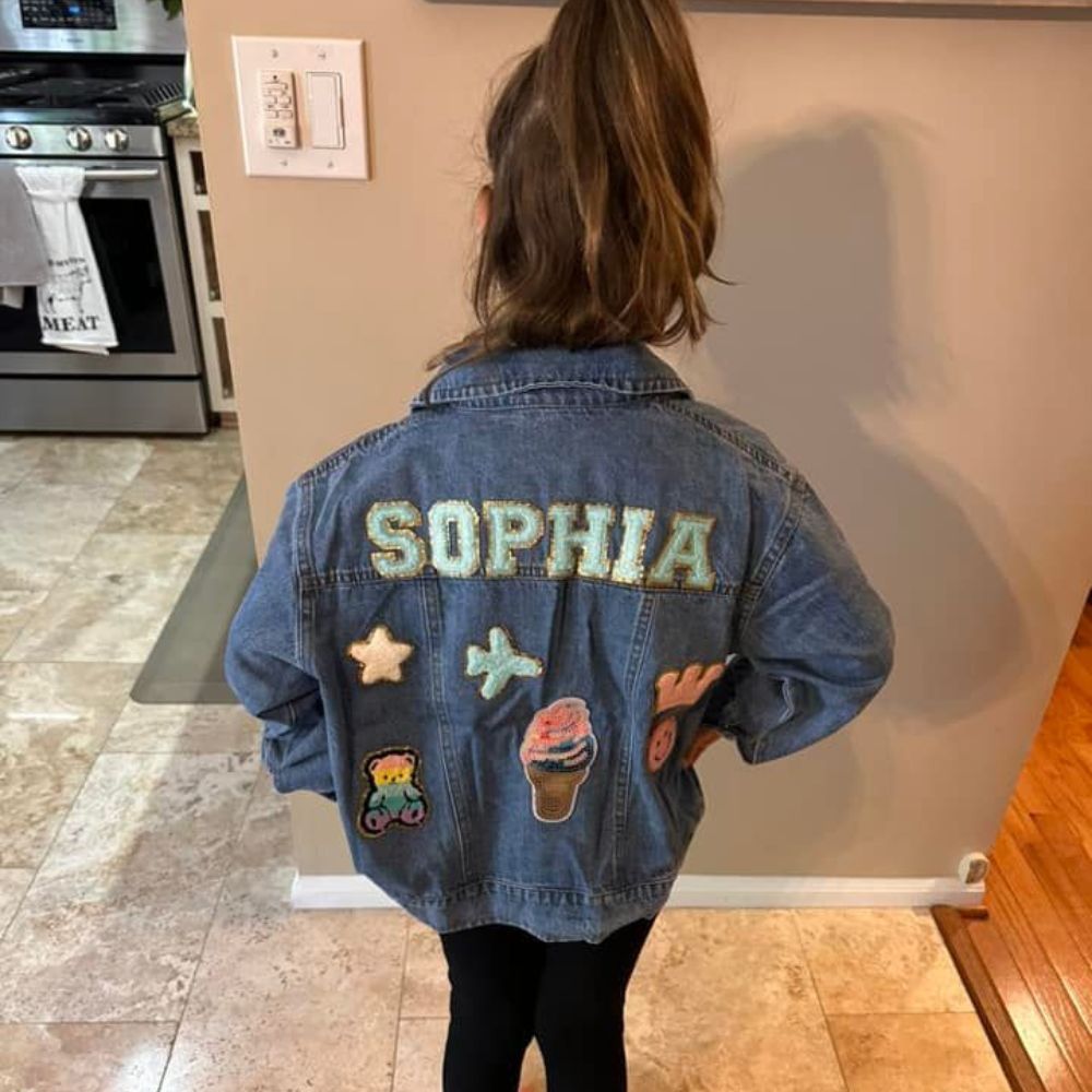 Personalized Hand Patch Kids Denim Jacket | inJacket02