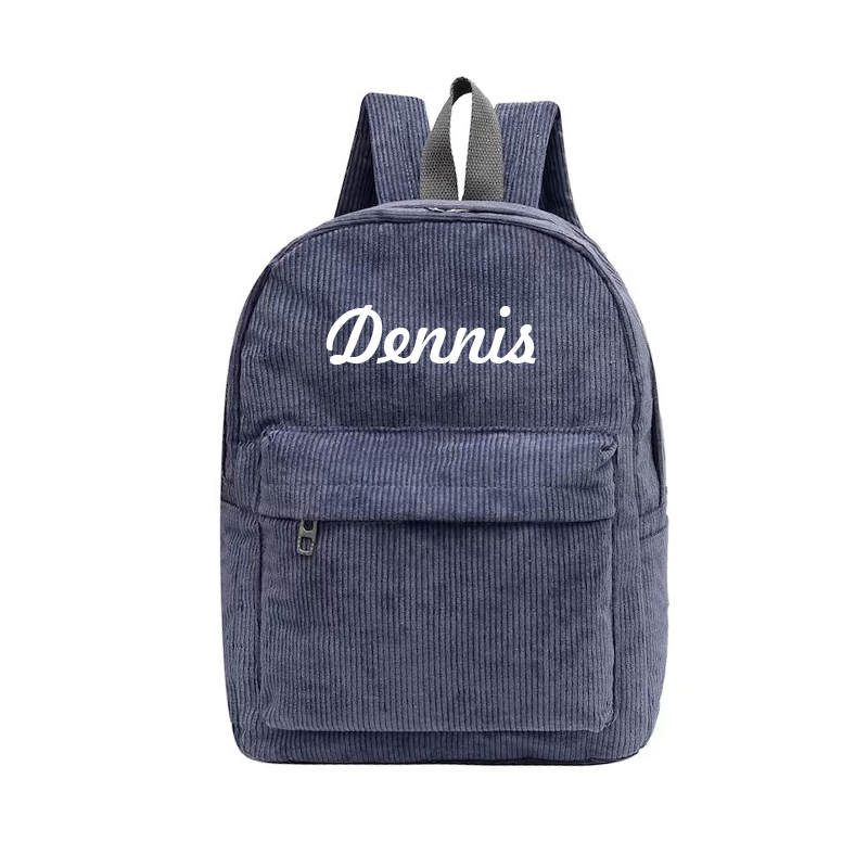 Personalized Embroidery Kid Corduroy Backpack