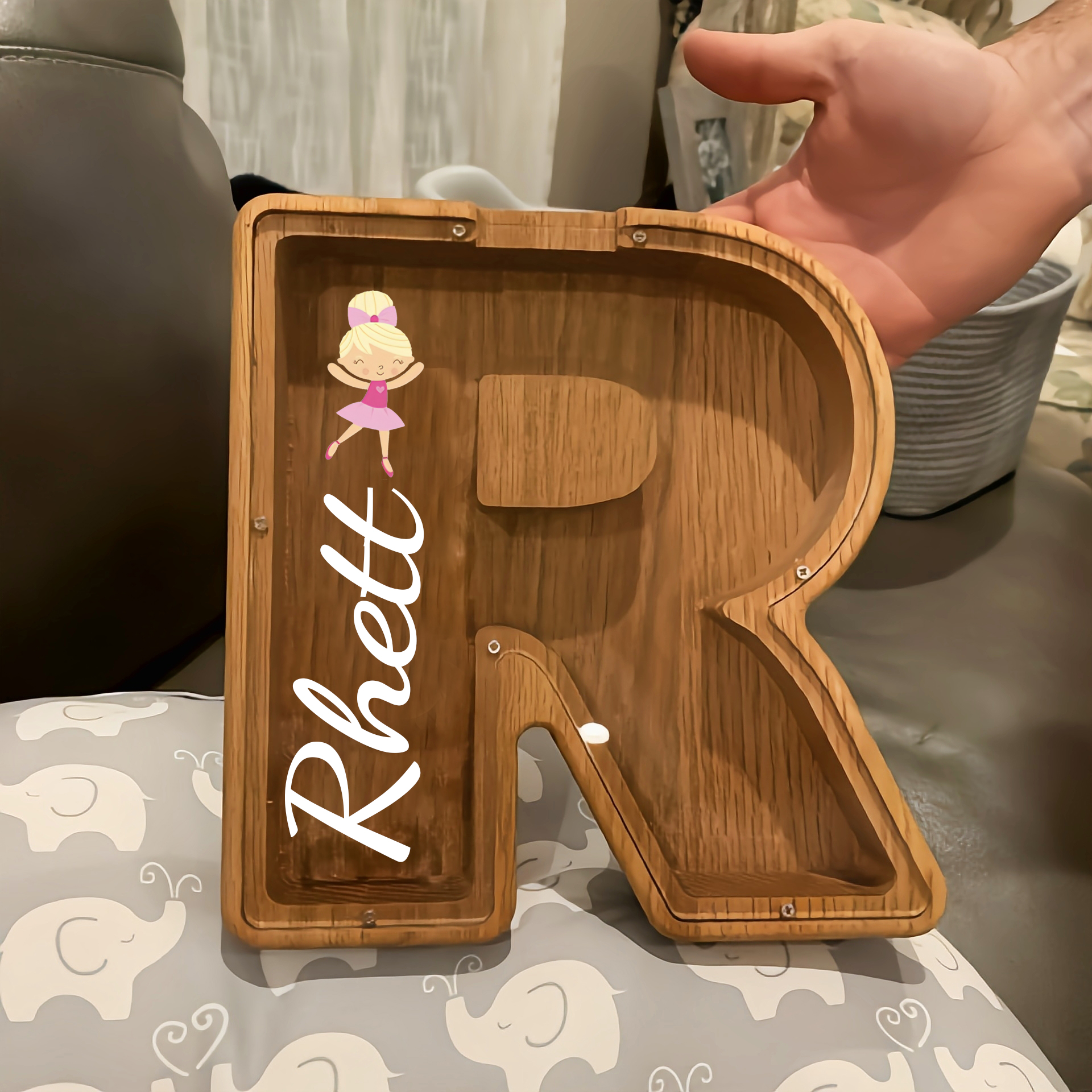 Personalized Kid Cute Wood Letter Money Boxes