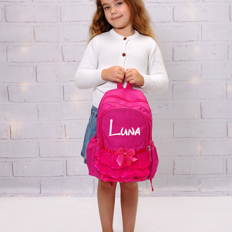 Personalized Name Pink School Backpack