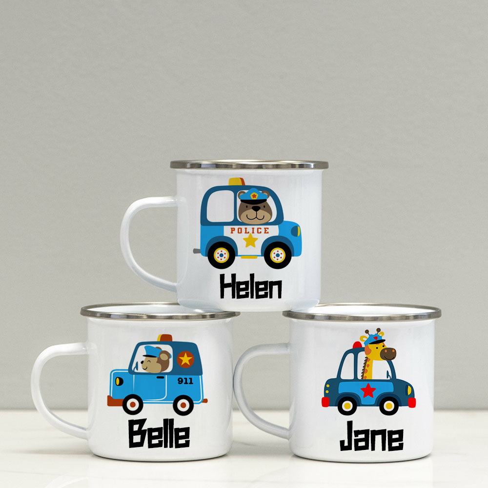 Personalised 12oz Police Car Mugs for Kids  | KidMug26