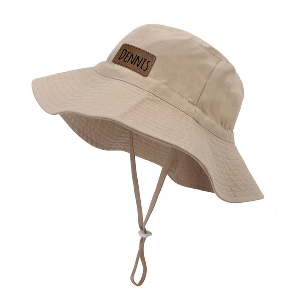 Personalized Kids Leather Patch Bucket Hat