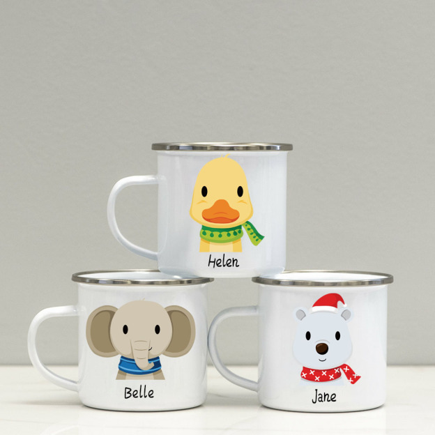 Personalised 12oz Winter Animals Mugs for Kids  | KidMug19