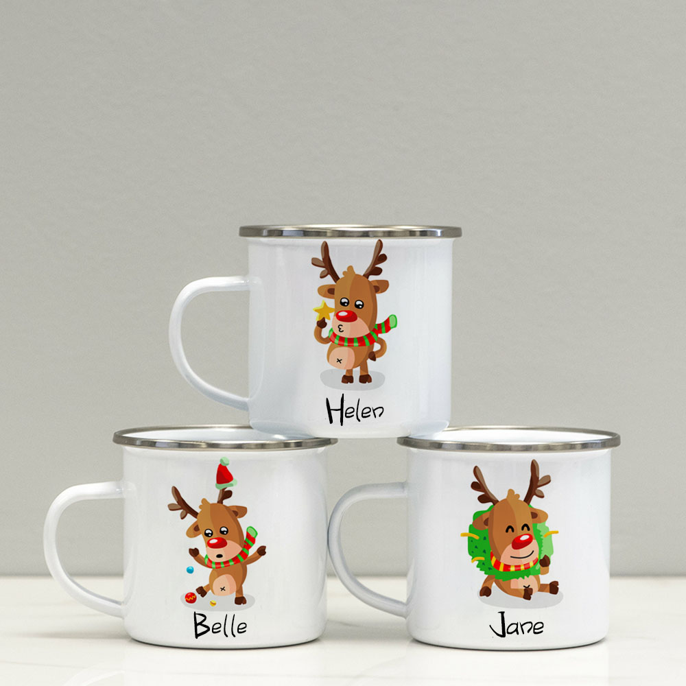 Personalised 12oz Christmas Elks Mugs for Kids  | KidMug22