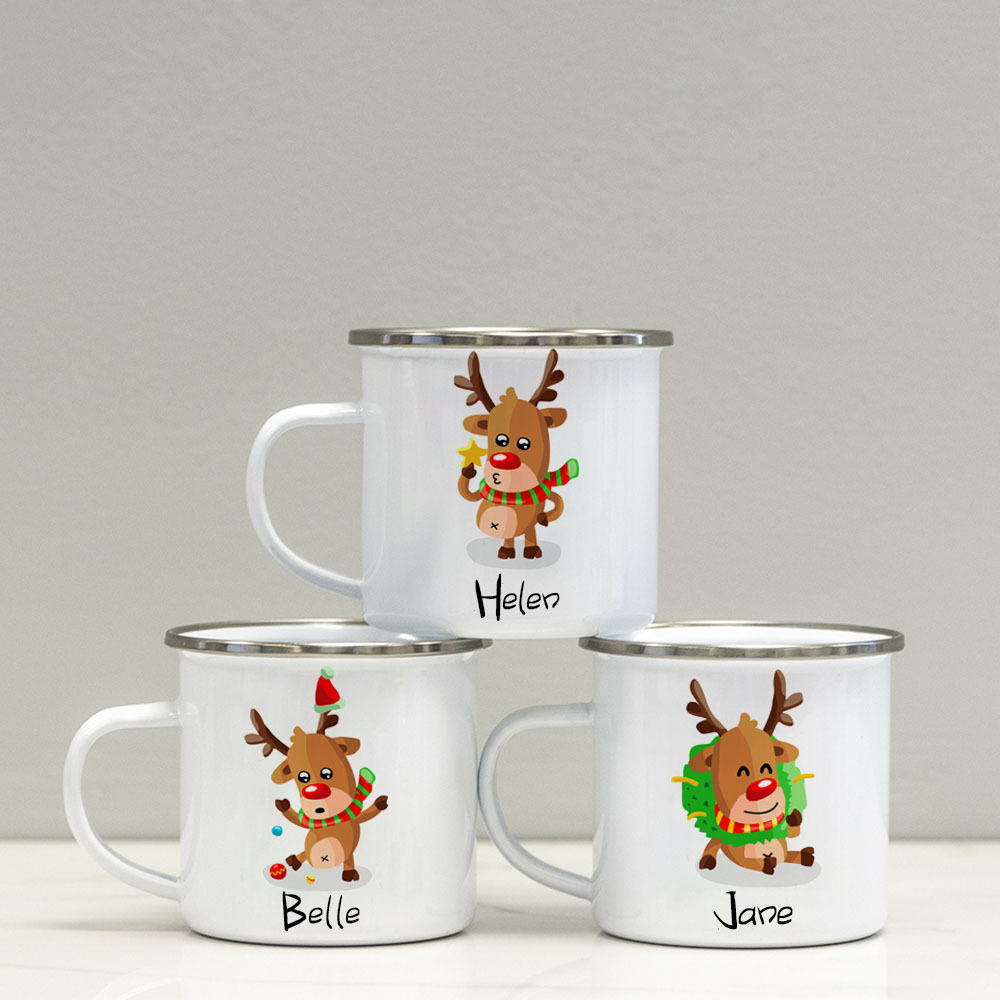 Personalised 12oz Christmas Elks Mugs for Kids  | KidMug22