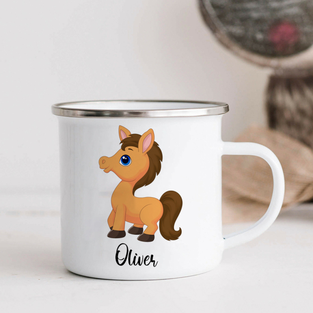 Personalised 12oz Cute Horse Mugs for Kids  | KidMug30