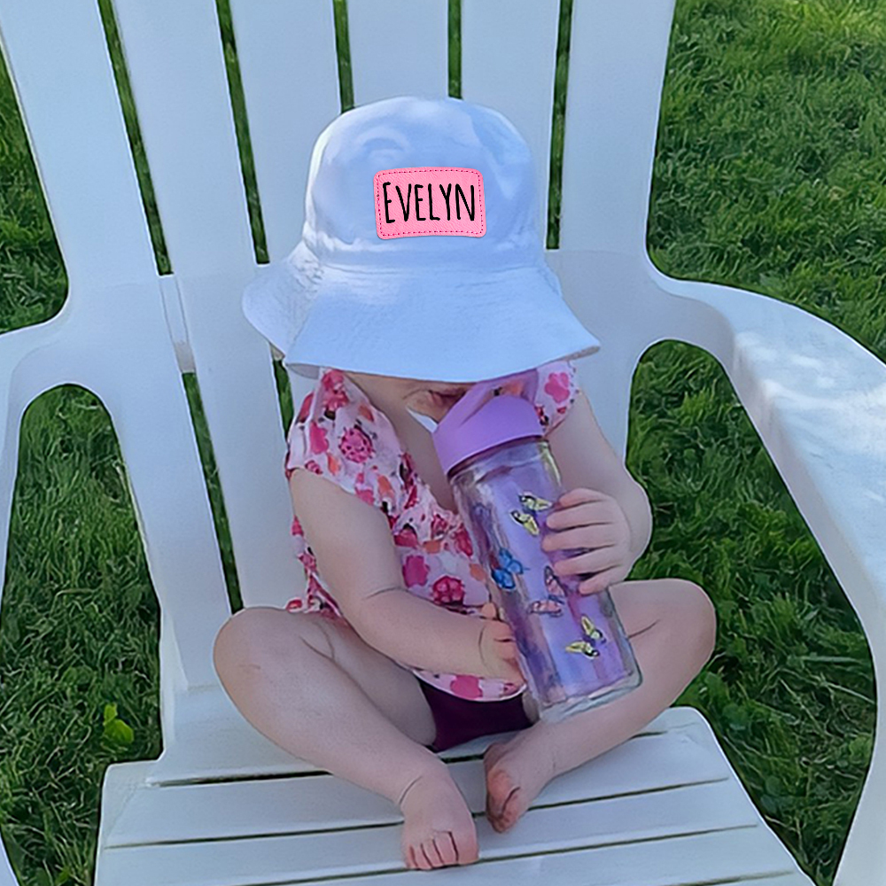 Personalized Kids Leather Patch Bucket Hat