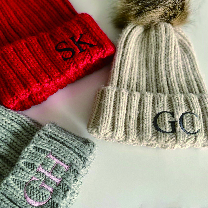 Personalized Embroidery Kid Pom Pom Hat and Scarf for Comfort & Unique | HSKid05