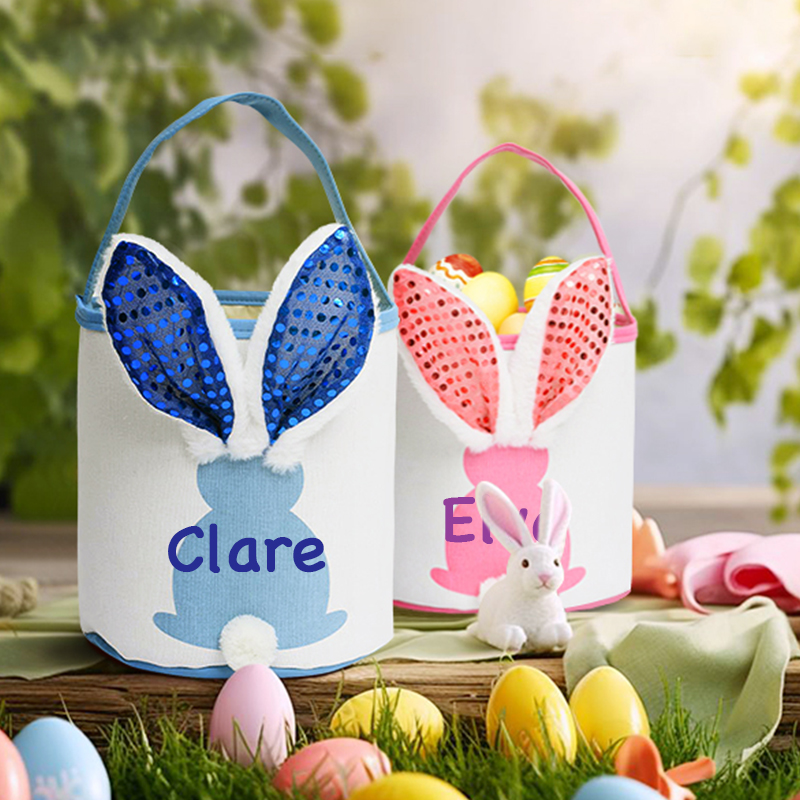 Personalized Kid Led Light Easter Bunny Basket