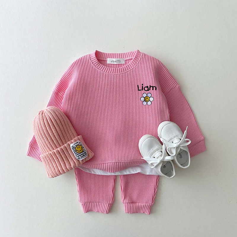 Personalized Embroidered Kids Sun Flower Jogger Set | inSet26 (Beanie and Shoes not included)