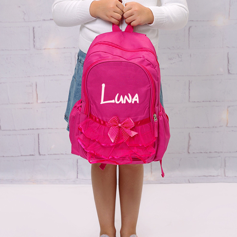 Personalized Name Pink School Backpack