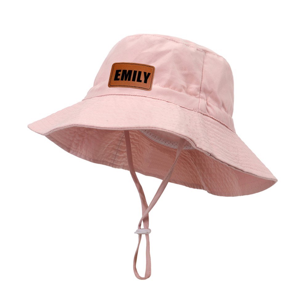 Personalized Kids Leather Patch Bucket Hat