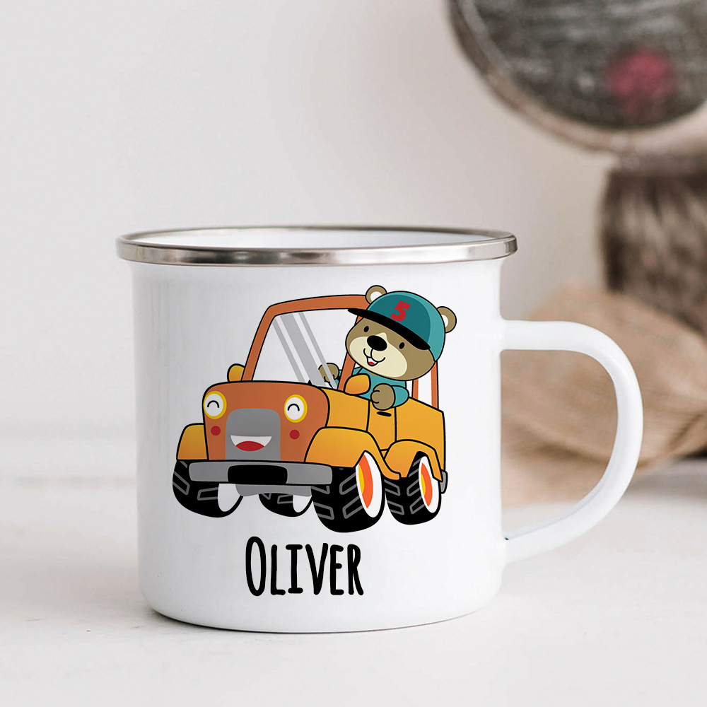 Personalised 12oz Cute Vehicle Mugs for Kids  | KidMug28