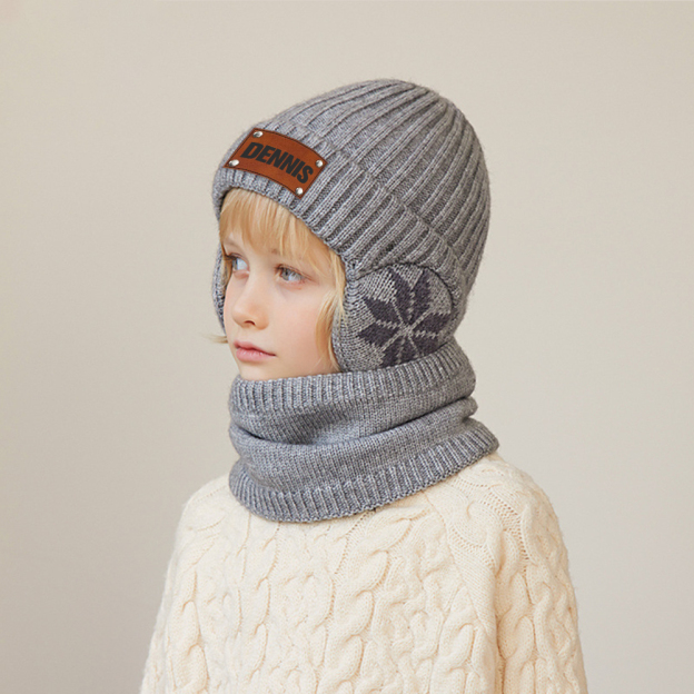 Personalized Kid Winter Beanie Knitted Hats Scarf Set 