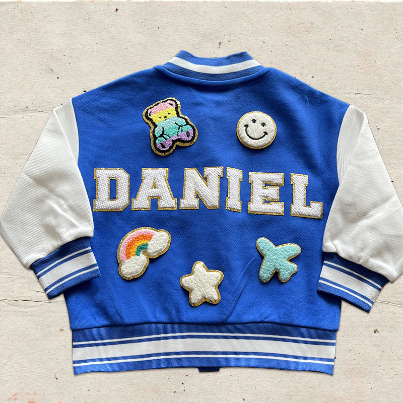 Personalized Hand Patch Kids Baseball Jacket | inJacket03
