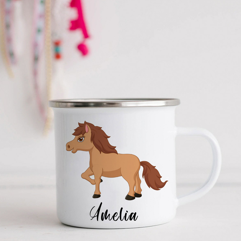 Personalised 12oz Cute Horse Mugs for Kids  | KidMug30